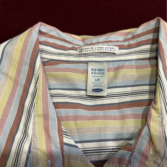 Striped 3/4 sleeved button down blouse - Picture 2 of 5